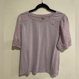 Puff sleeve lilac top for women